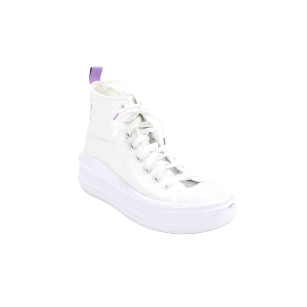 Converse Childrens Girls  High Top Sneakers White Purple Size 6